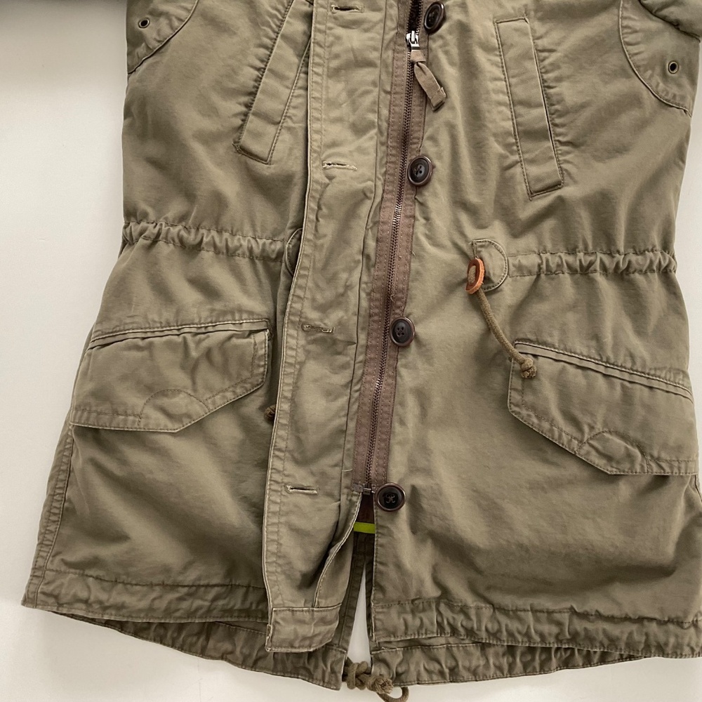 GAP Women's Hooded Utility Parka Jacket Sz S Olive Green Military Lined Winter - Picture 8 of 16